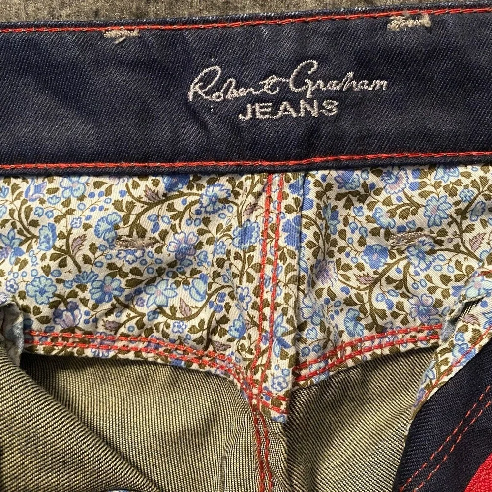 Robert Graham Jeans Mens 40x29 Blue Slim‎ Jim Dark Wash Denim 100% Cotton Italy